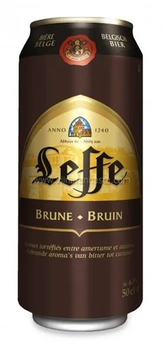 Alus LEFFE Brune, 6,5%, bundžā, 0.5l(DEP)