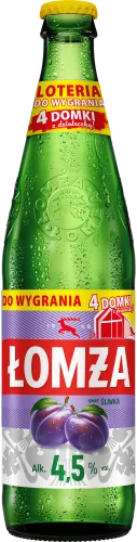 Alus LOMŽA, ar plūmju garšu, 4,5%, 0,5l, stiklā (DEP)