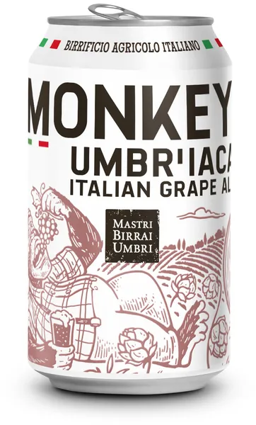 Alus MONKEY Umbriaca Italian Grape Ale, 10%, bundžā, 0.33l (DEP)