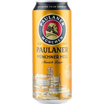 Alus PAULANER Munch Hell, bundžā, 4,9%, 0.5l (DEP)