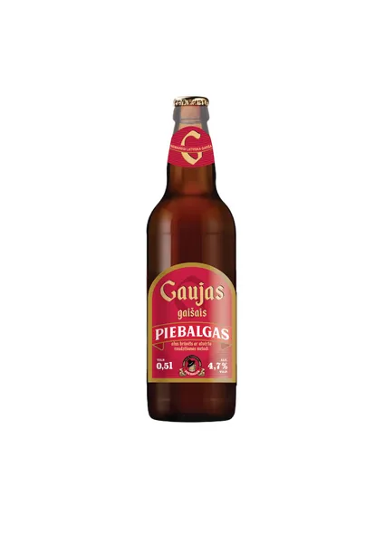 Alus PIEBALGAS Gaujas, Gaišais, 4,7%, stiklā, 0.5l (DEP)
