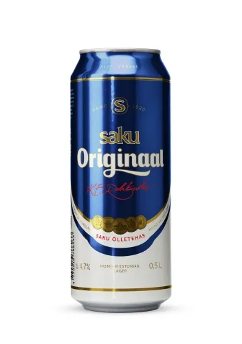Alus SAKU Originaal, 4,7%, bundžā, 0.5l (DEP)