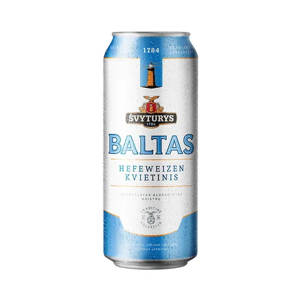 Alus ŠVYTURYS Baltas, 5%, bundžā, 0.568l (DEP)