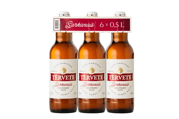Alus TĒRVETE Sarkanais, 5,2%, stiklā, 6gabx0.5l (DEP)