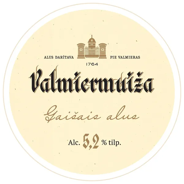Alus VALMIERMUIŽAS Gaišais KEG, 30l, 5,2%, lejamais filtrēts, lāgeris
