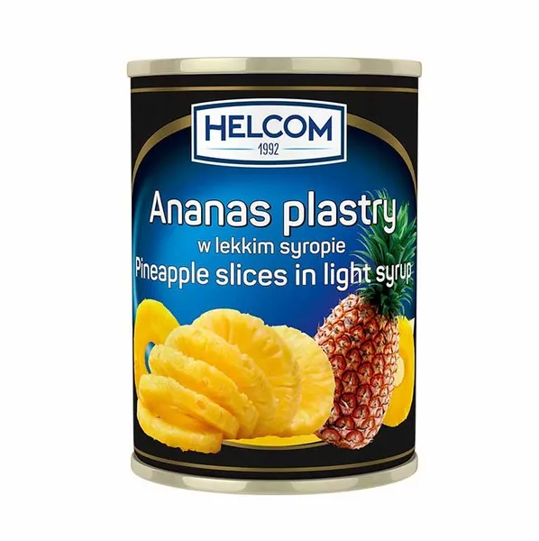 Ananasu riņķīši vieglā sīrupā HELCOM, 3.05kg/1.79kg