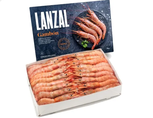 Argentīnas garneles, saldētas, L2, 21/30, jēlas, veselas, ar galvu, ARG HOSO RAW, 2kg