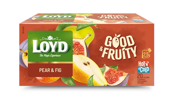 Aromatizēta augļu un zāļu tēja ar bumbieru un vīģu garšu 20x2.5g