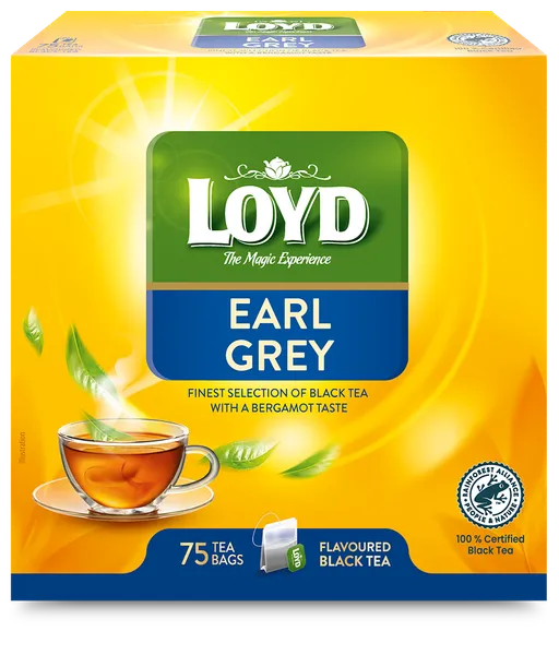 Aromatizēta melnā tēja LOYD Earl Grey 75x1.7g