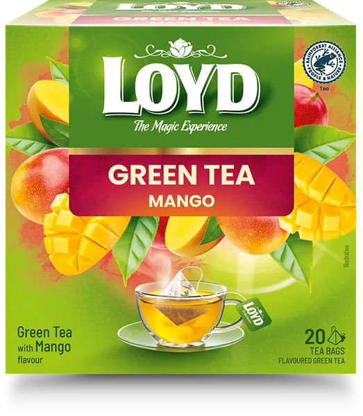 Aromatizēta zaļā tēja LOYD Pyramids ar mango garšu 20x1,5g