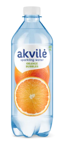 Aromatizēts dzeramais ūdens AKVILE ar apelsīnu aromātu, gāzēts, 0,6l (DEP)