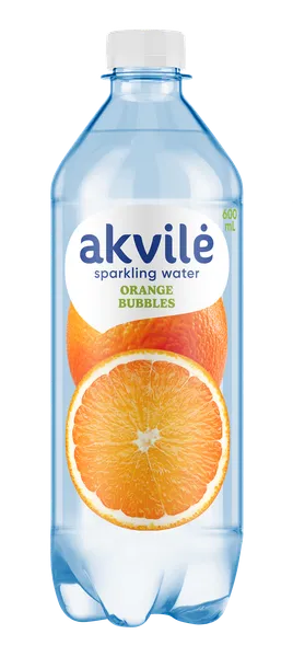 Aromatizēts dzeramais ūdens AKVILE ar apelsīnu aromātu, viegli gāzēts, 0,6l (DEP)