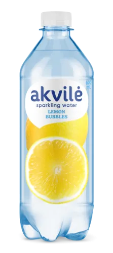 Aromatizēts dzeramais ūdens AKVILE ar citrona aromātu, gāzēts, 0,6l (DEP)