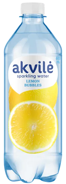 Aromatizēts dzeramais ūdens AKVILE ar citrona aromātu, viegli gāzēts, 0,6l (DEP)