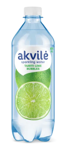 Aromatizēts dzeramais ūdens AKVILE ar laima aromātu, gāzēts, 0,6l (DEP)