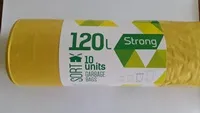 Atkritumu maisi SORTEX, 120 l, 35mk, LDPE, dzelteni, 10 gab.