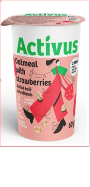 Auzu pārslu biezputra ACTIVUS zemeņu 60g