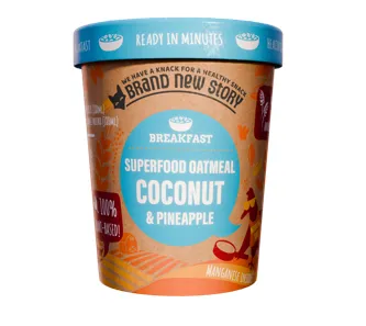 Ātri pagatavojamas auzu pārslas BRAND NEW STORY ar kokosriekstu un ananasiem, 70g