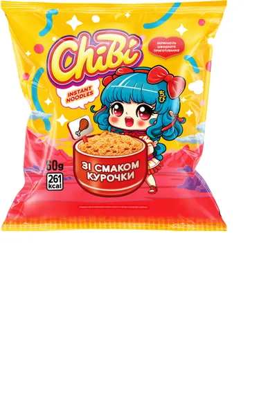 Ātri pagatavojamas nūdeles CHIBI ar vistas gaļas garšu, 60g