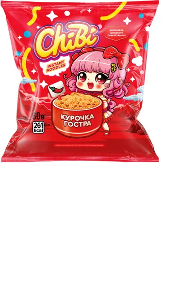 Ātri pagatavojamas nūdeles CHIBI asās, ar vistas gaļas garšu, 60g