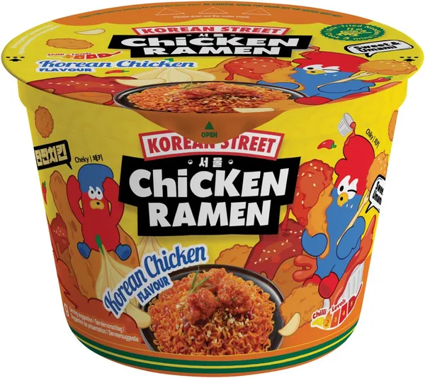 Ātri pagatavojamās nūdeles KOREAN STREET Ramen, korejiešu, vistas garša, 112g