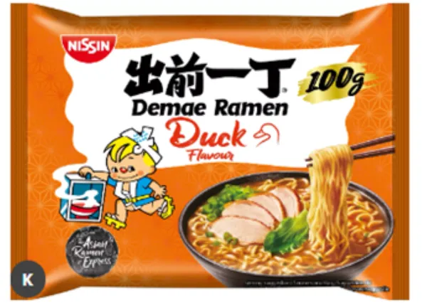 Ātri pagatavojamās nūdeles NISSIN, ar pīles gaļas garšu, 100g