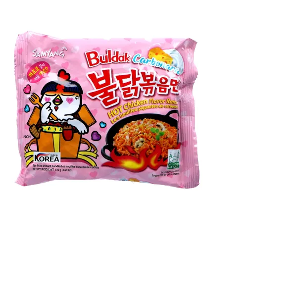 Nūdeles Buldak Hot Chicken ar krēmīgu carbonara garšu 130g