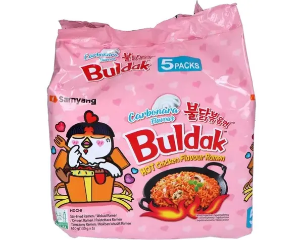Ātri pagatavojamas nūdeles SAMYANG Ramen Buldak Hot Chicken Carbonara with sugar and sweetener, 5gab