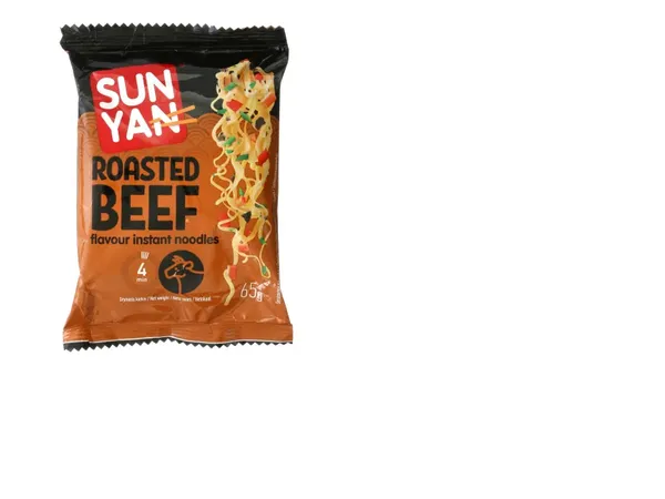 Ātri pagatavojamas nūdeles SUN YAN ar lielllopu gaļas garšu 65g