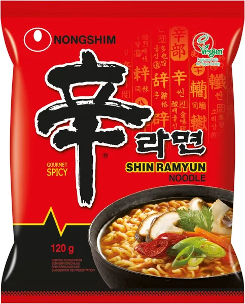 Ātri pagatavojamās nūdels NONGSHIM, pikantas, 120g