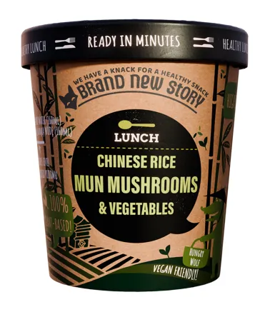 Ātri pagatavojamie rīsi BRAND NEW STORY ar kaltētām sēnēm un dārzeņiem, 55g