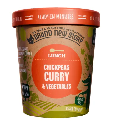 Ātri pagatavojamie turku zirņi BRAND NEW STORY ar kariju un dārzeņiem, 70g