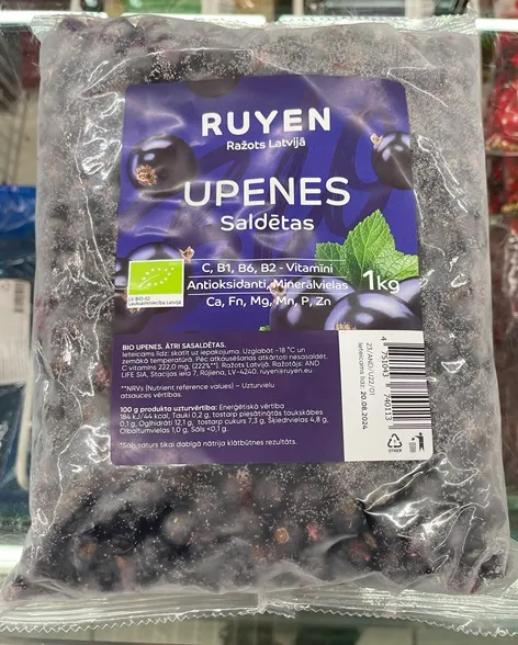 Ātri saldētas upenes Vetrija, 2,5kg