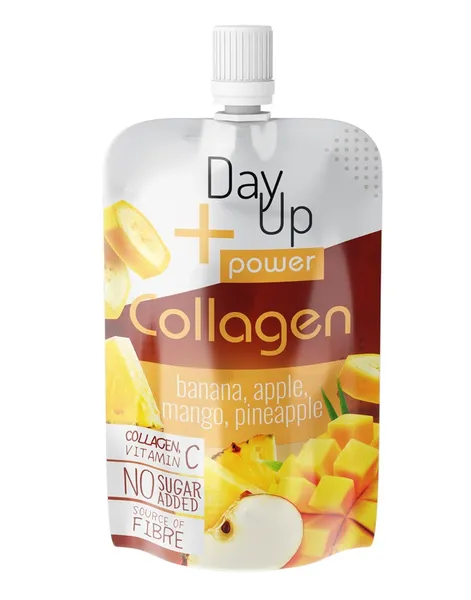 Augļu biezenis DAY UP Power Collagen, ar banānu un mango garšu, 100g