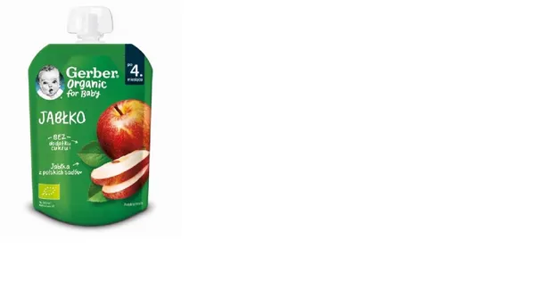 Augļu biezenis GERBER Organic, ābolu garša, 4 mēn., 80g