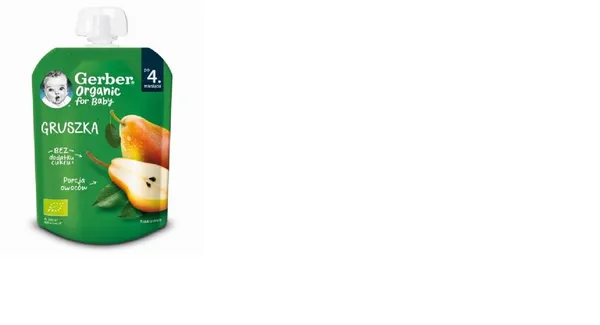 Augļu biezenis GERBER Organic, bumbieru garša, 4 mēn., 80g