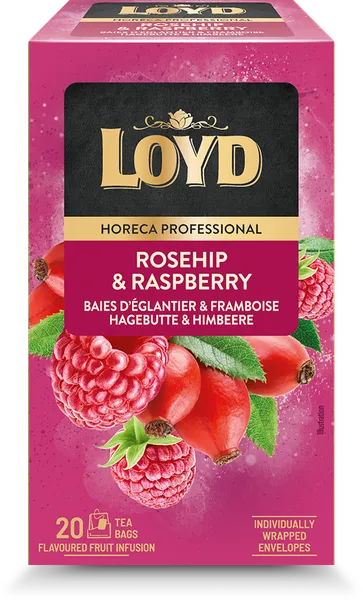 Augļu tēja LOYD ar mežrozītēm un avenēm FS 20x2g