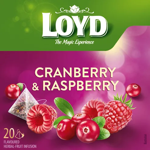 Tēja Loyd Pyramids dzērveņu/aveņu 40g