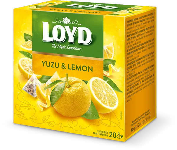 Augļu tēja LOYD Pyramids ar juzu un citrona garšu, 20 × 2 g