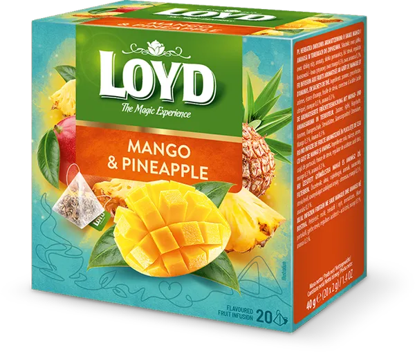 Augļu tēja LOYD Pyramids ar mango un ananāsu garšu, 20 × 2 g