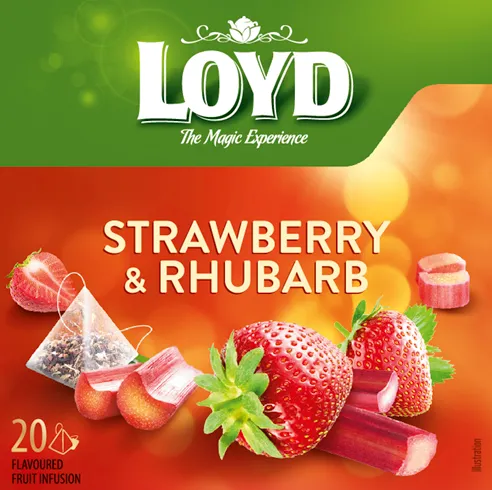 Tēja LOYD ar zemeņu-rabarberu garšu 20x2g