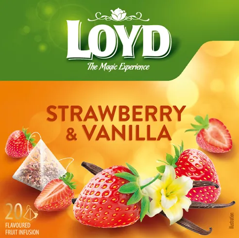 Augļu tēja LOYD zemeņu-vaniļas 20x2g