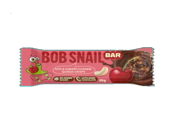 Augļu un riekstu batoniņš BOB SNAIL, Ābols-ķirši-Indijas rieksti-kvinojas kraukšķi, 35g