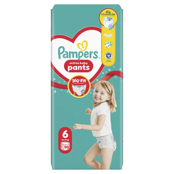 Autiņbiksītes-biksītes PAMPERS Pants, Giant Pack, 6. izmērs, 50 gab.