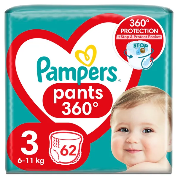 Autiņbiksītes-biksītes PAMPERS Pants, Jumbo Pack, 3. izmērs, 62 gab.
