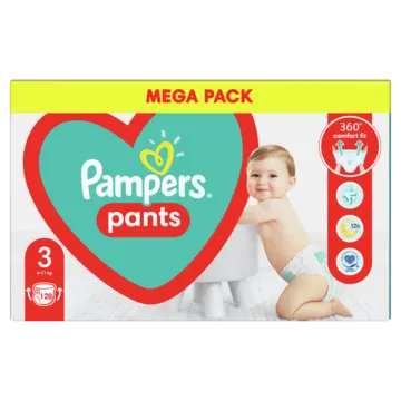 Autiņbiksītes-biksītes PAMPERS Pants, Mega Pack, 3. izmērs, 128 gab.