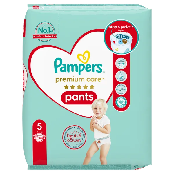 Autiņbiksītes-biksītes PAMPERS Premium Care Pants, Value Pack, 5. izmērs, 34 gab.