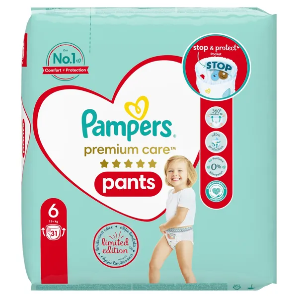 Autiņbiksītes-biksītes PAMPERS Premium Care Pants, Value Pack, 6. izmērs, 31 gab.