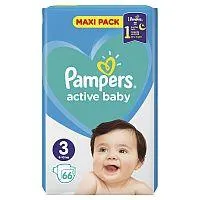 Sauskelnės PAMPERS Active Baby, Maxi Pack, 3 dydis, 66 vnt.