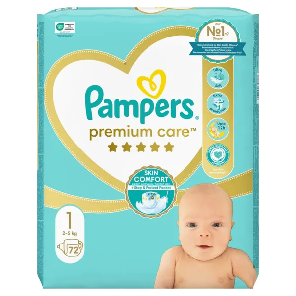 Autiņbiksītes PAMPERS Premium Care, Value Pack, 1. izmērs, 72 gab.